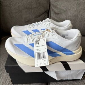 Adidas Adizero Evo SL White and Light Blue Shoes